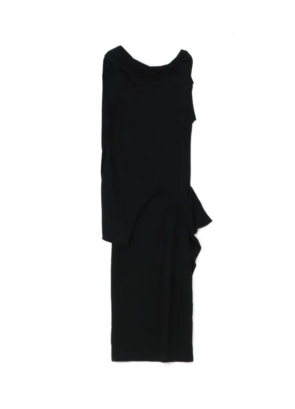 RAYON JERSEY DRAPED DRESS sold by Yohji Yamamoto