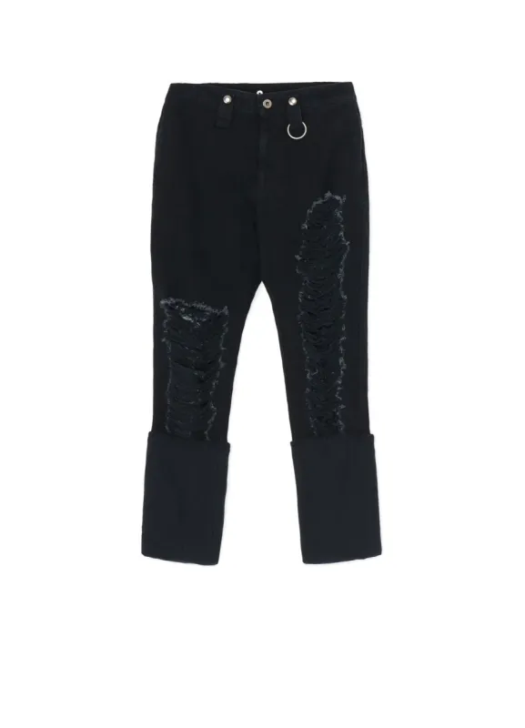 RIPPED DENIM SLIM SLIT PANTS sold by Yohji Yamamoto