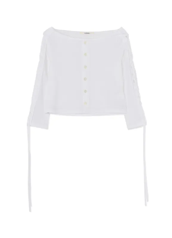 60/2 COTTON JERSEY LACE-UP CARDIGAN sold by Yohji Yamamoto