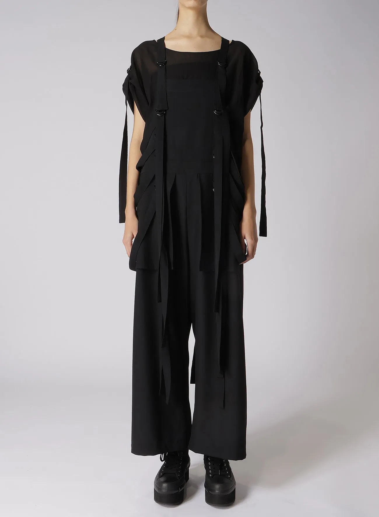 WOOL GABARDINE HANGING STRAP SALOPETTE sold by Yohji Yamamoto product image thumbnail 4