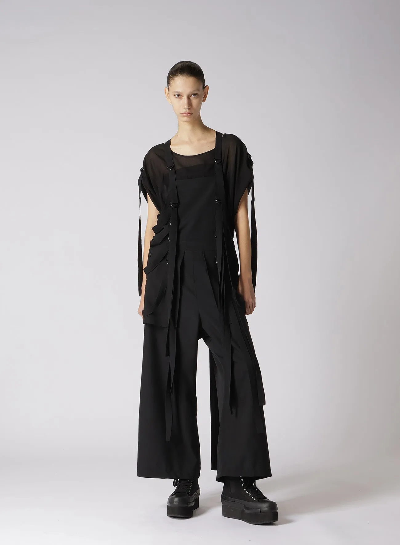 WOOL GABARDINE HANGING STRAP SALOPETTE sold by Yohji Yamamoto product image thumbnail 5