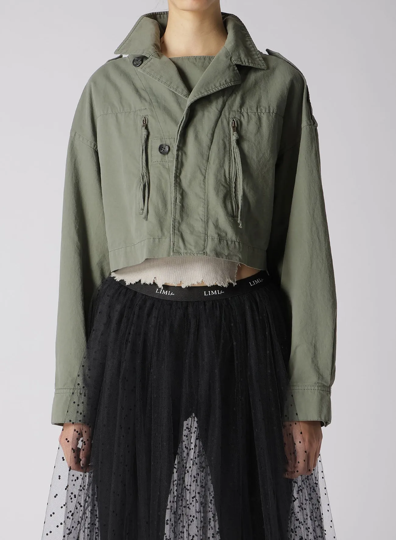 MILITARY TWILL ARMY SHORT JACKET sold by Yohji Yamamoto product image thumbnail 5