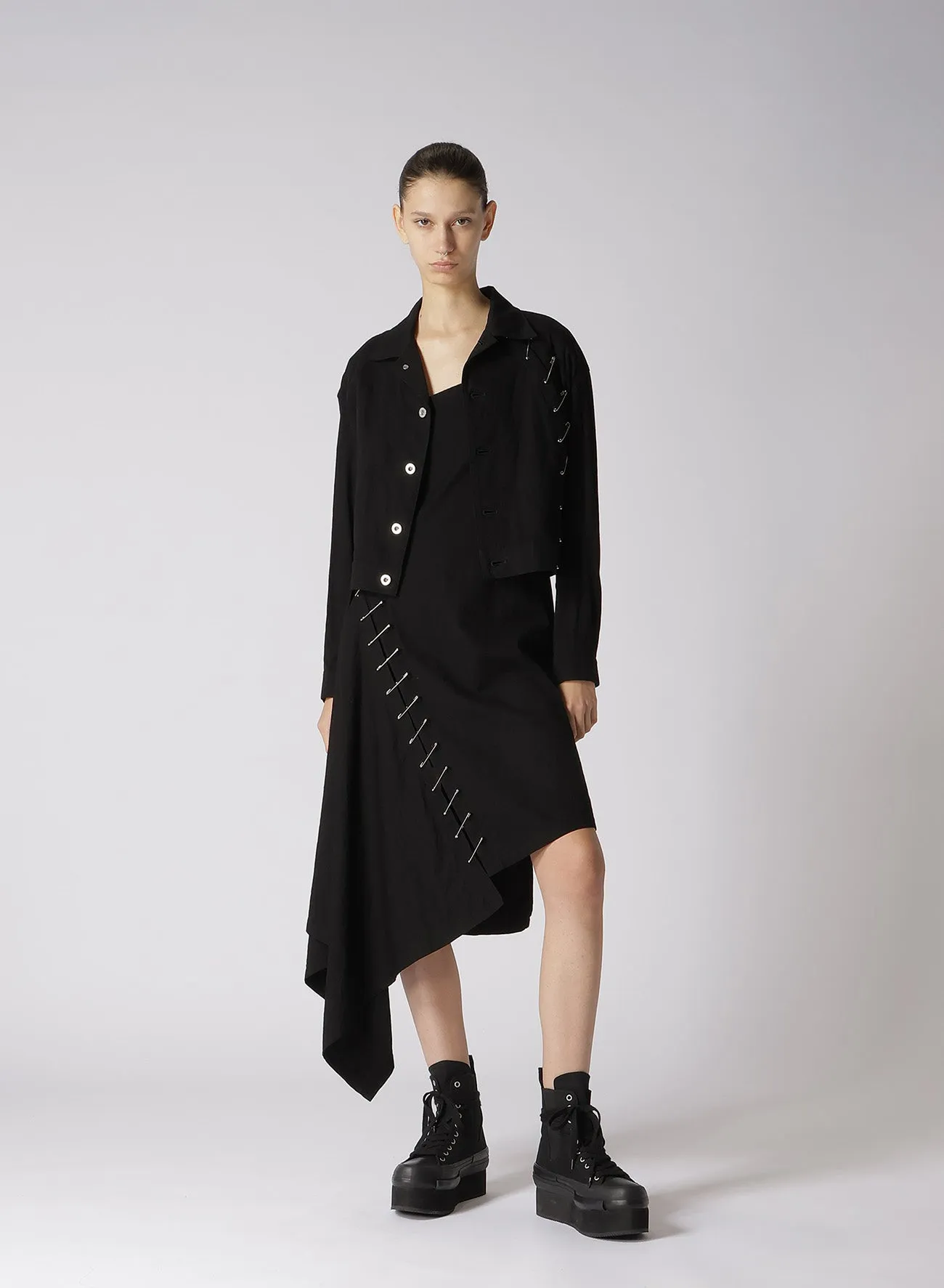 BLACK DENIM BLOUSON WITH PIN A sold by Yohji Yamamoto product image thumbnail 5