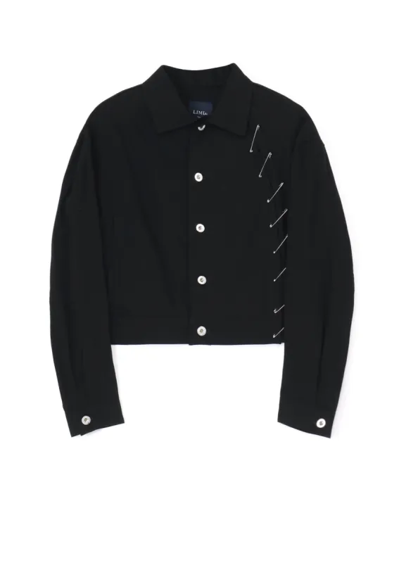 BLACK DENIM BLOUSON WITH PIN A sold by Yohji Yamamoto