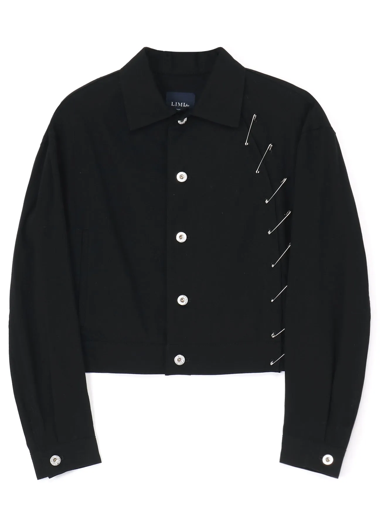 BLACK DENIM BLOUSON WITH PIN A sold by Yohji Yamamoto product image thumbnail 2