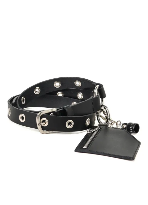 OIL TANNED LEATHER SLIM EYELET BELT made by Yohji Yamamoto