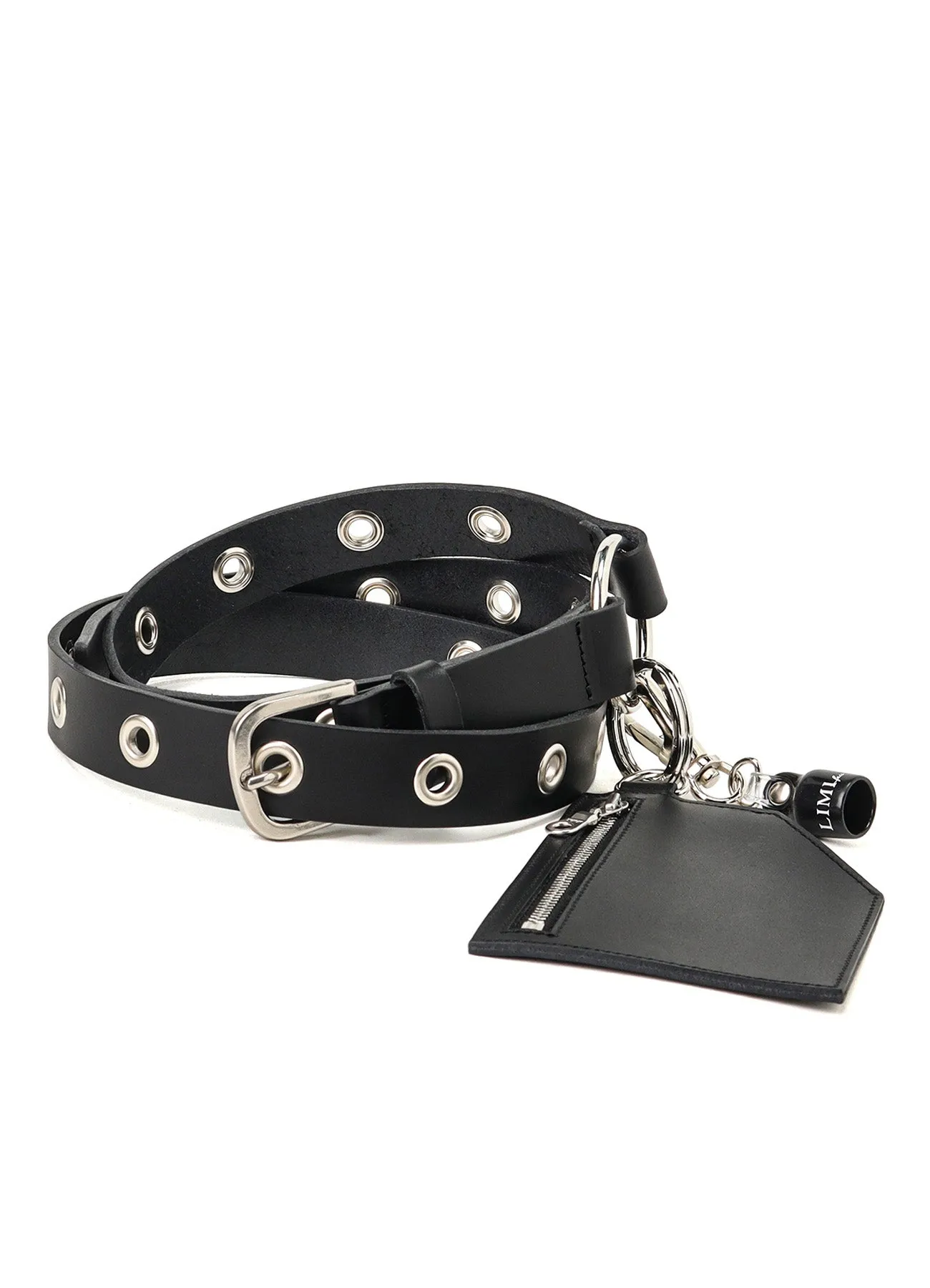 OIL TANNED LEATHER SLIM EYELET BELT sold by Yohji Yamamoto