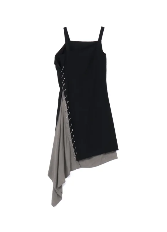 SUMI INK DYE ASYMMETRIC DRESS WITH PIN sold by Yohji Yamamoto