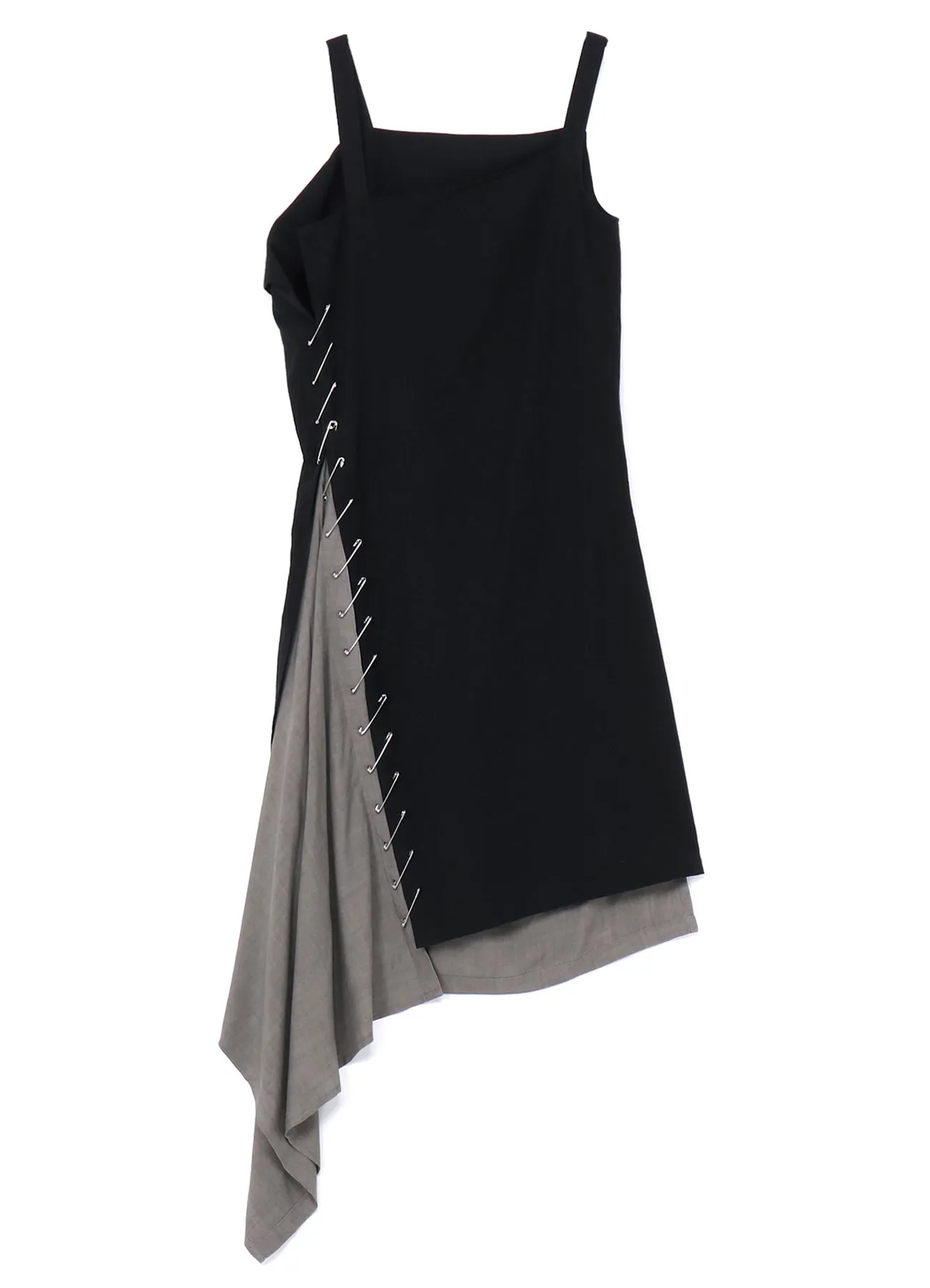 SUMI INK DYE ASYMMETRIC DRESS WITH PIN sold by Yohji Yamamoto product image thumbnail 2