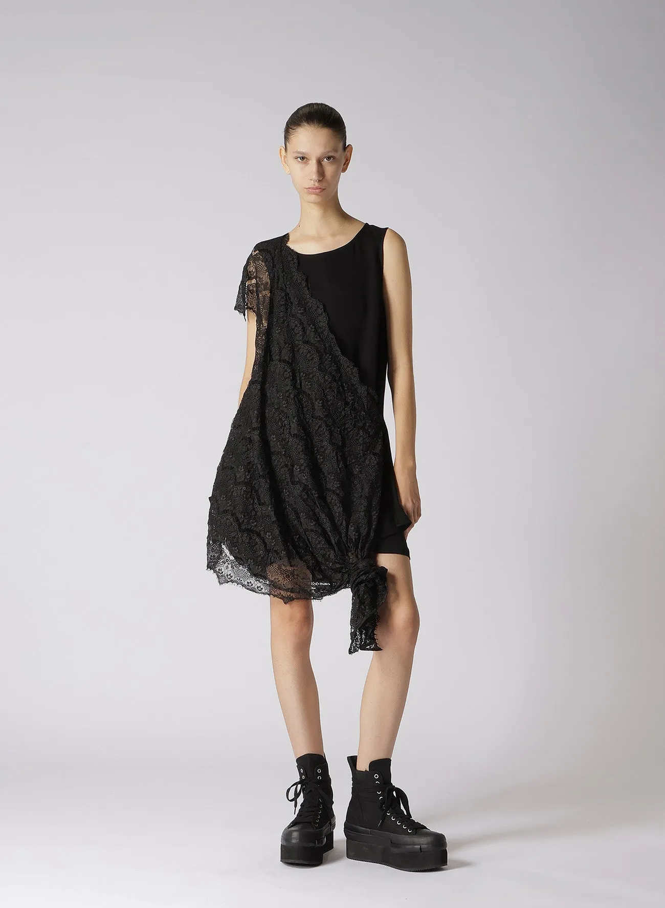 LAWN + SATIN DOUBLE FRONT BLOUSE sold by Yohji Yamamoto product image thumbnail 5