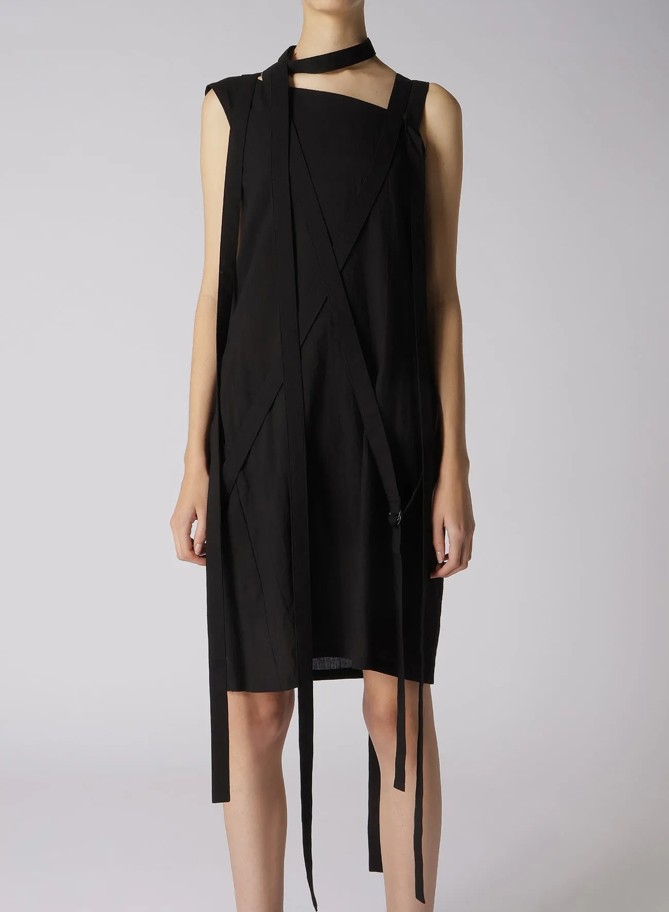 COTTON TENCEL LAWN STRAP DRESS sold by Yohji Yamamoto product image thumbnail 4