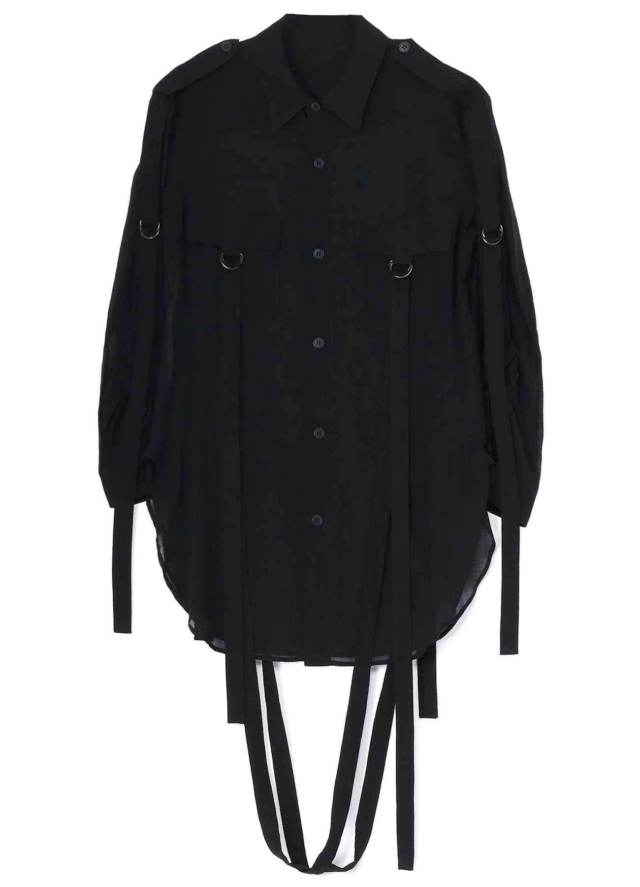 COTTON/SILK CHIFFON HANGING STRAP BLOUSE A sold by Yohji Yamamoto product image thumbnail 2