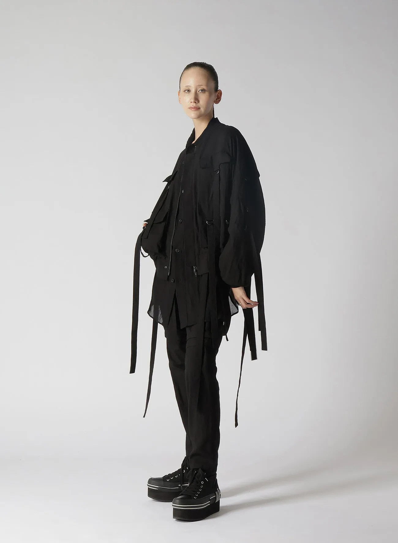 COTTON/SILK CHIFFON HANGING STRAP BLOUSE A sold by Yohji Yamamoto product image thumbnail 4