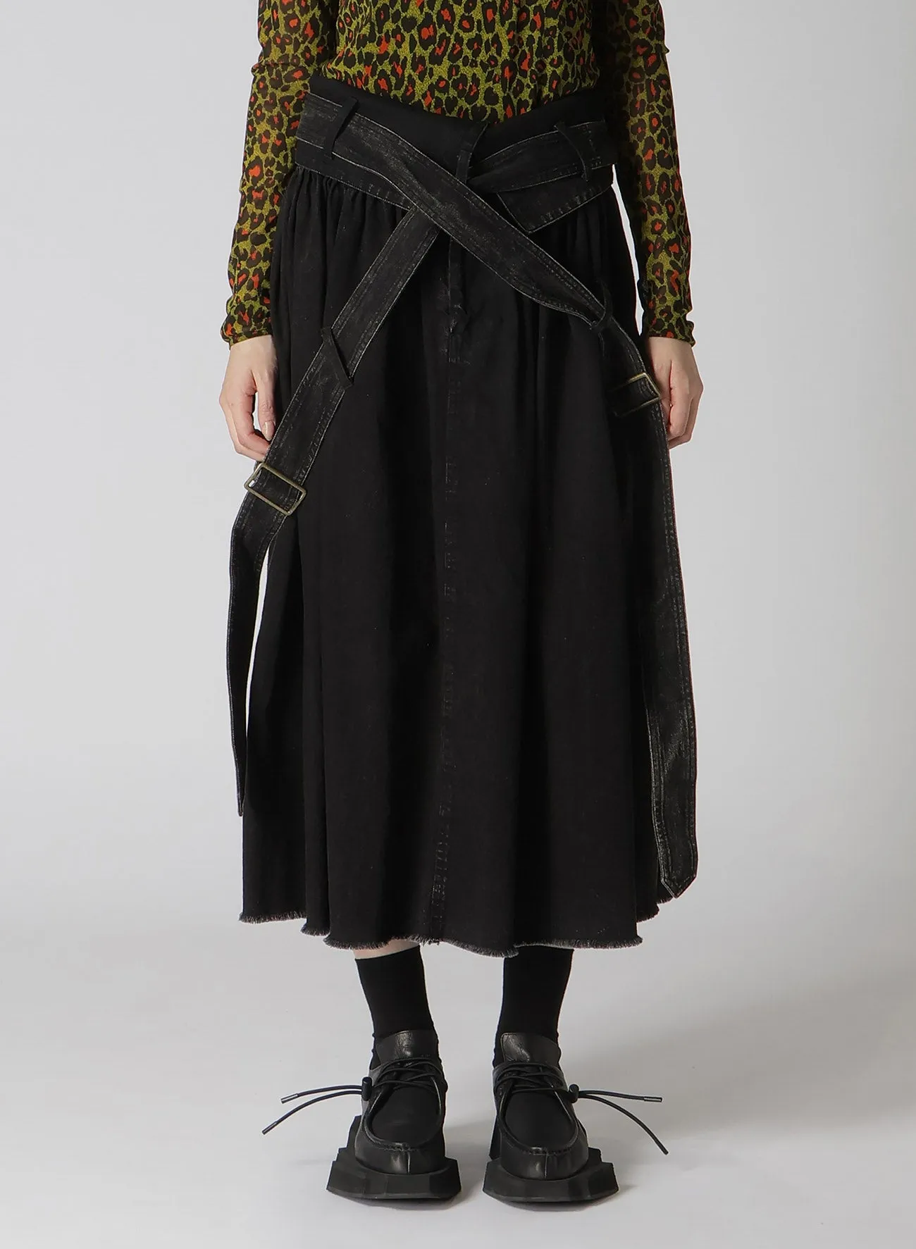 POWDER BLEACH BELT DETAIL SKIRT sold by Yohji Yamamoto product image thumbnail 5