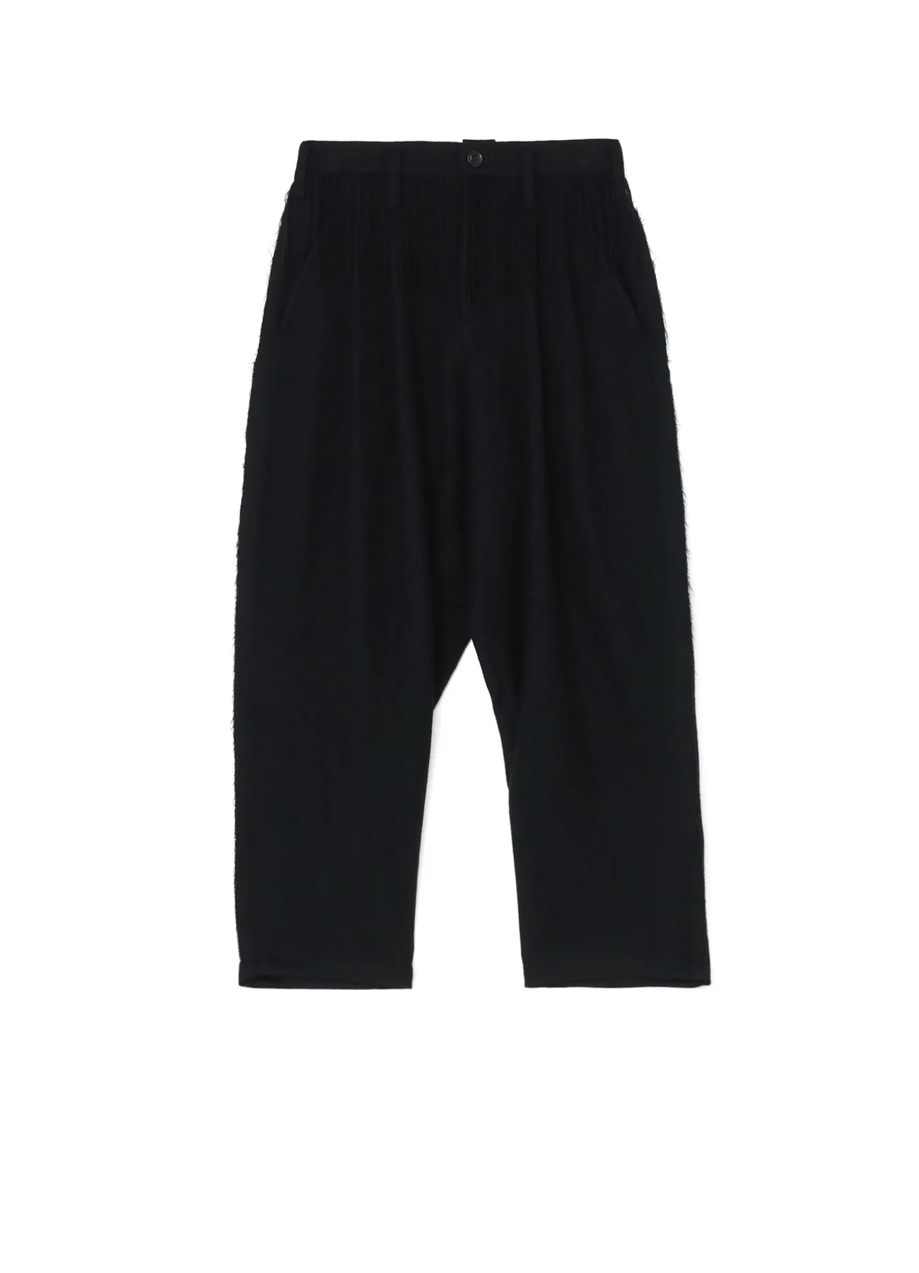 PLEATED SERGE PANTS WITH FRINGE DETAILS sold by Yohji Yamamoto