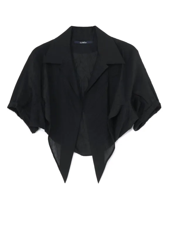 COTTON/SILK WASHED LAWN BOTTOM TIED BLOUSE sold by Yohji Yamamoto