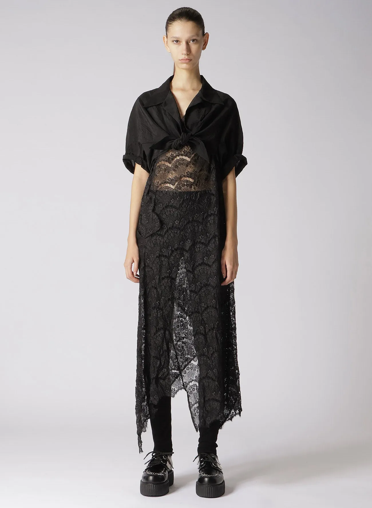 COTTON/SILK WASHED LAWN BOTTOM TIED BLOUSE sold by Yohji Yamamoto product image thumbnail 5