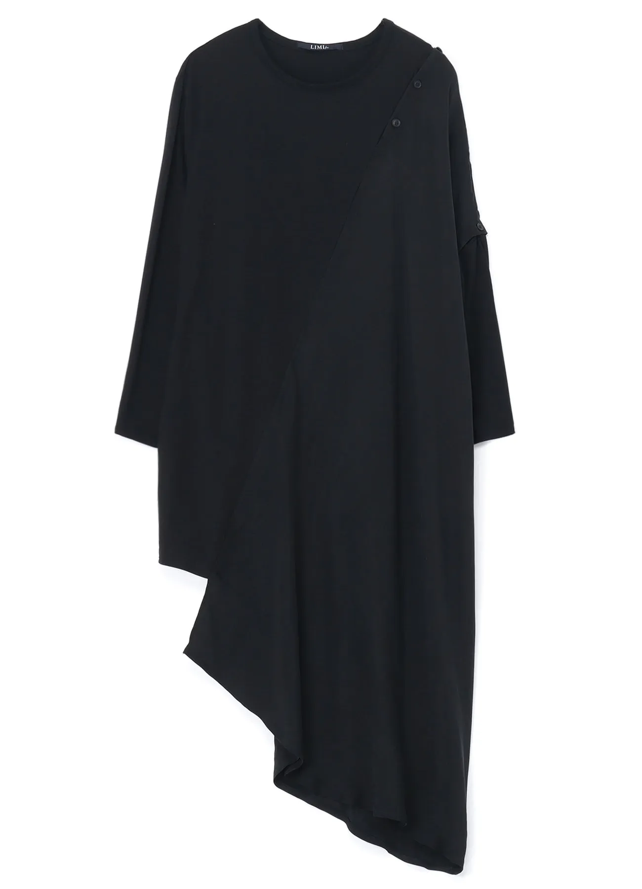 LYOCELL/COTTON JERSEY DRESS WITH ASYMMETRIC HEMLINE sold by Yohji Yamamoto product image thumbnail 2
