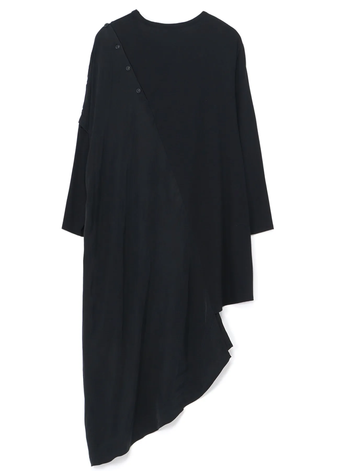 LYOCELL/COTTON JERSEY DRESS WITH ASYMMETRIC HEMLINE sold by Yohji Yamamoto product image thumbnail 3