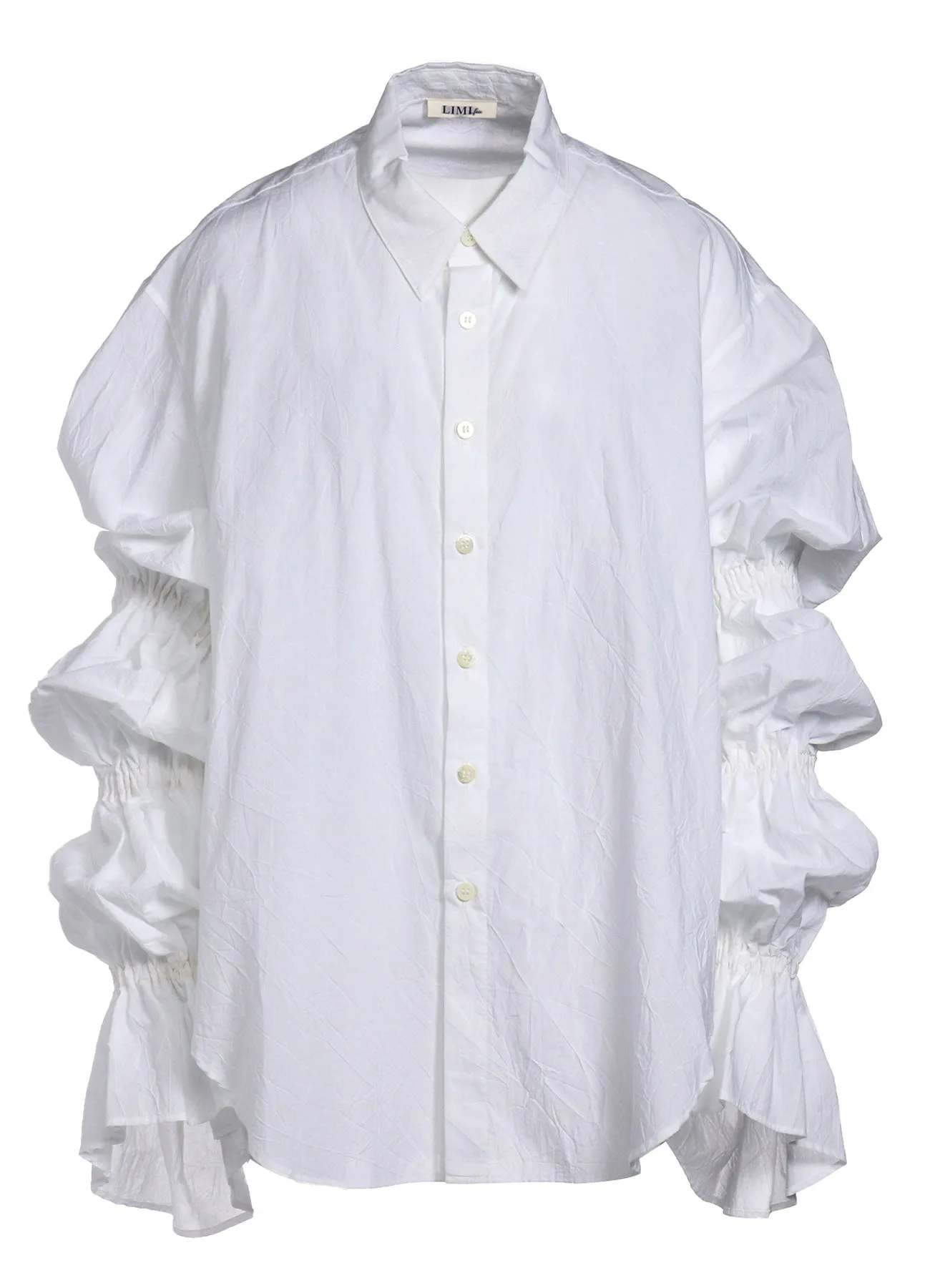 WASHER TYPEWRITER GATHERED SLEEVE BLOUSE sold by Yohji Yamamoto product image thumbnail 2