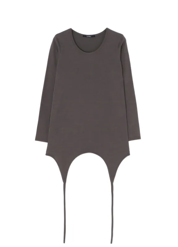 60/2 COTTON JERSEY TOP WITH UNEVEN HEMLINE sold by Yohji Yamamoto