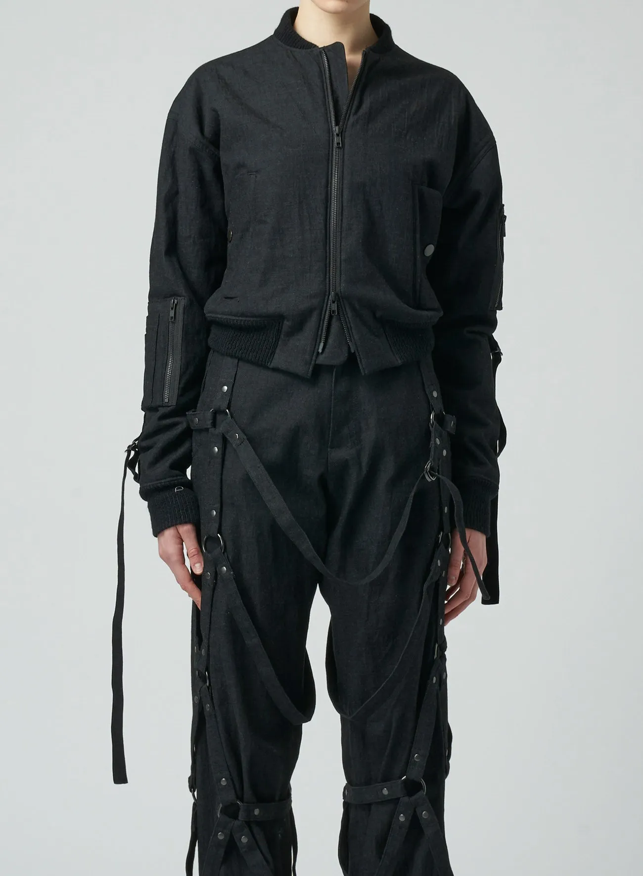 GRAY DENIM CROPPED BLOUSON sold by Yohji Yamamoto product image thumbnail 5