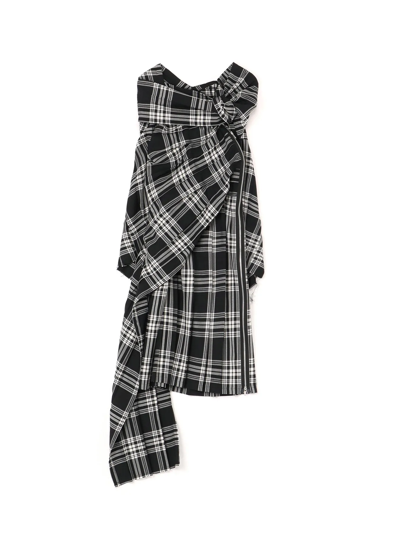 PLAID DRESS WITH TWISTED PLEATS sold by Yohji Yamamoto