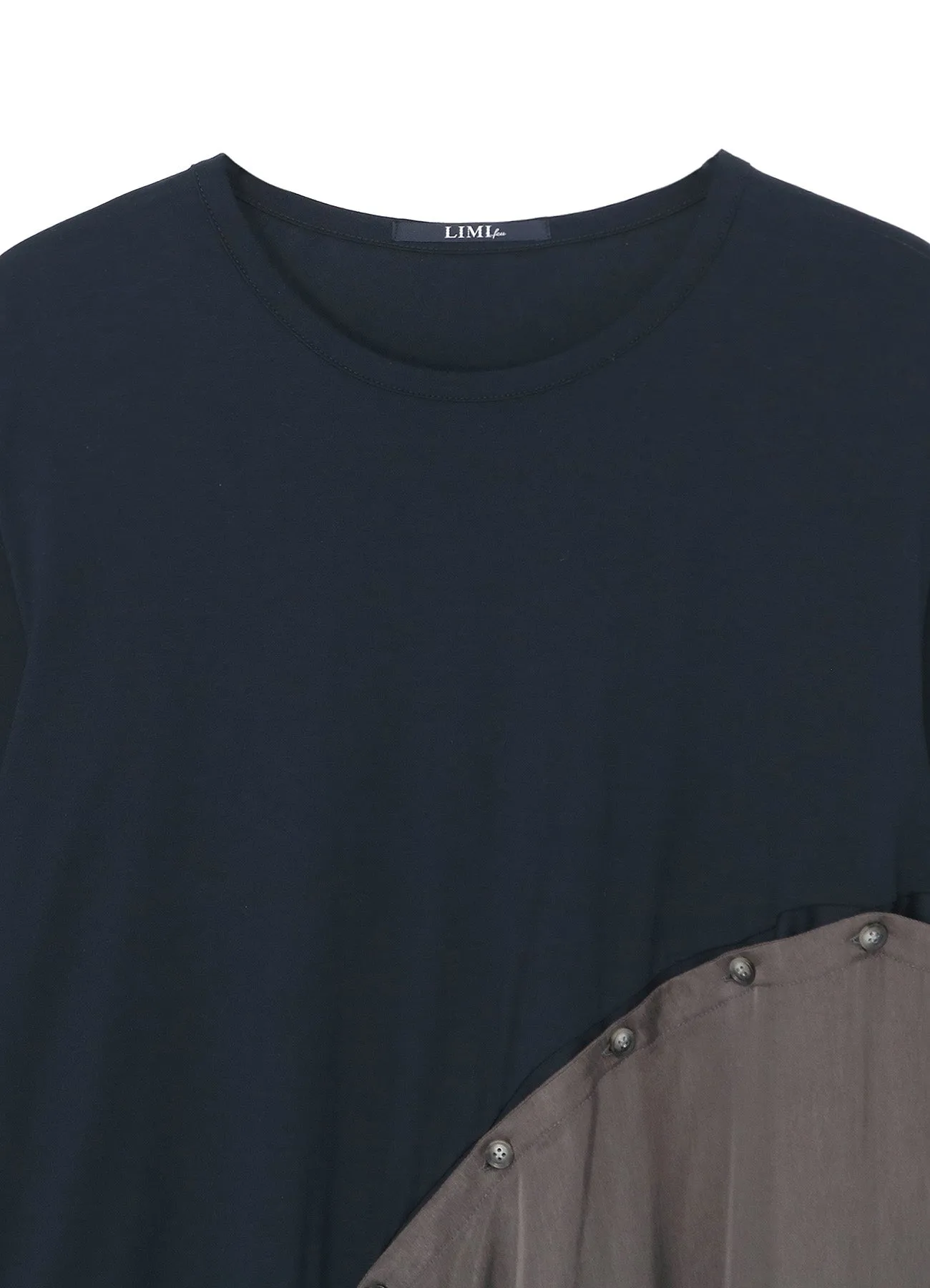 LYOCELL/COTTON JERSEY DRESS WITH DIAGONAL BUTTON-UP SLIT sold by Yohji Yamamoto product image thumbnail 4