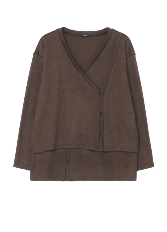 WOOL LAYERED CARDIGAN sold by Yohji Yamamoto