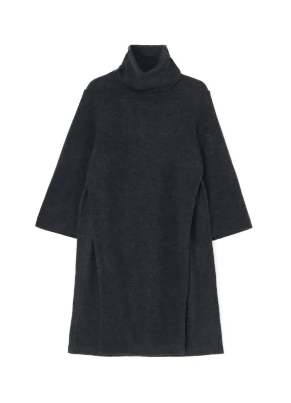SOFT WOOL PILE PULLOVER DRESS WITH TURTLENECK sold by Yohji Yamamoto
