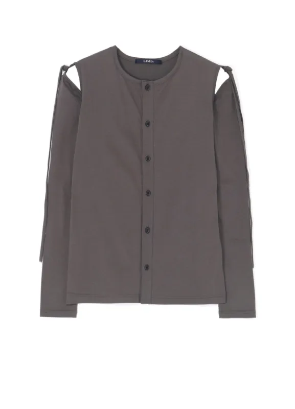 60/2 COTTON JERSEY TOP WITH SHOULDER RIBBON DETAILS sold by Yohji Yamamoto