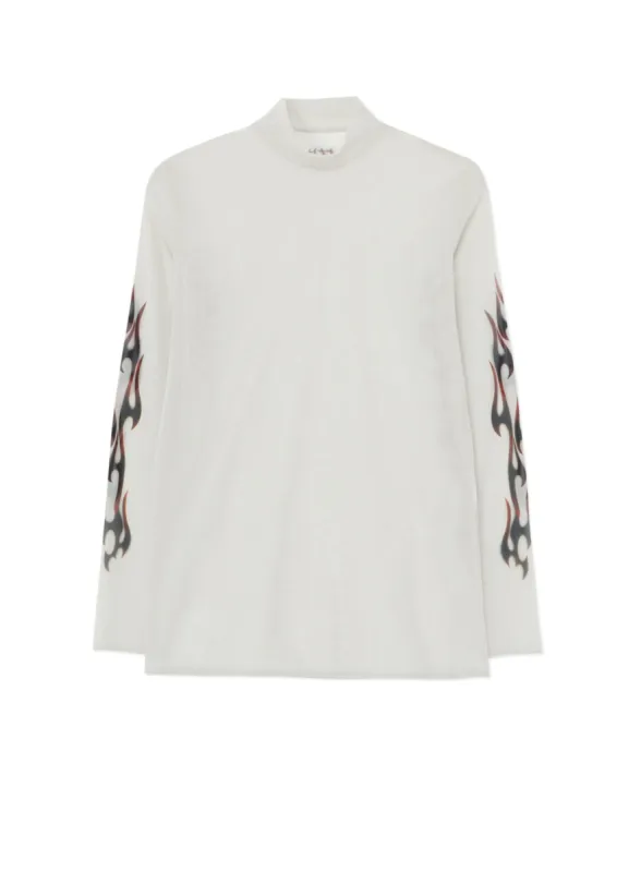 FIRE PRINT TOP WITH MOCK TURTLENECK sold by Yohji Yamamoto