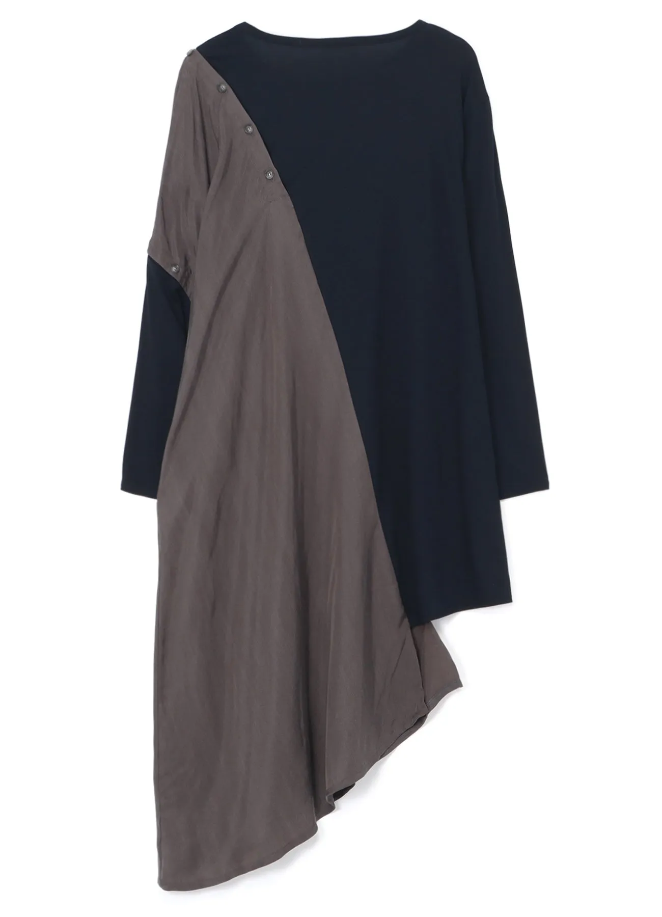 LYOCELL/COTTON JERSEY DRESS WITH ASYMMETRIC HEMLINE sold by Yohji Yamamoto product image thumbnail 3