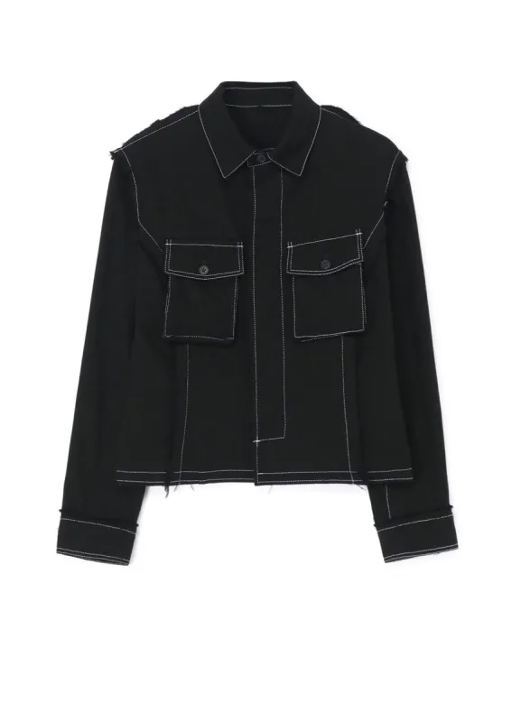 BLACK DENIM SHIRT WITH DOUBLE FLAP POCKETS sold by Yohji Yamamoto