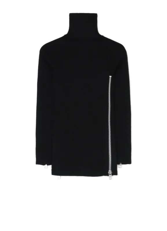 SOFT WOOL TURTLENECK PULLOVER WITH FASTENER sold by Yohji Yamamoto