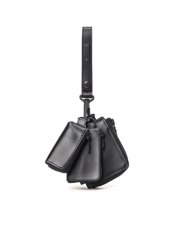 MATTE OIL LEATHER 3-LAYER POUCH made by Yohji Yamamoto