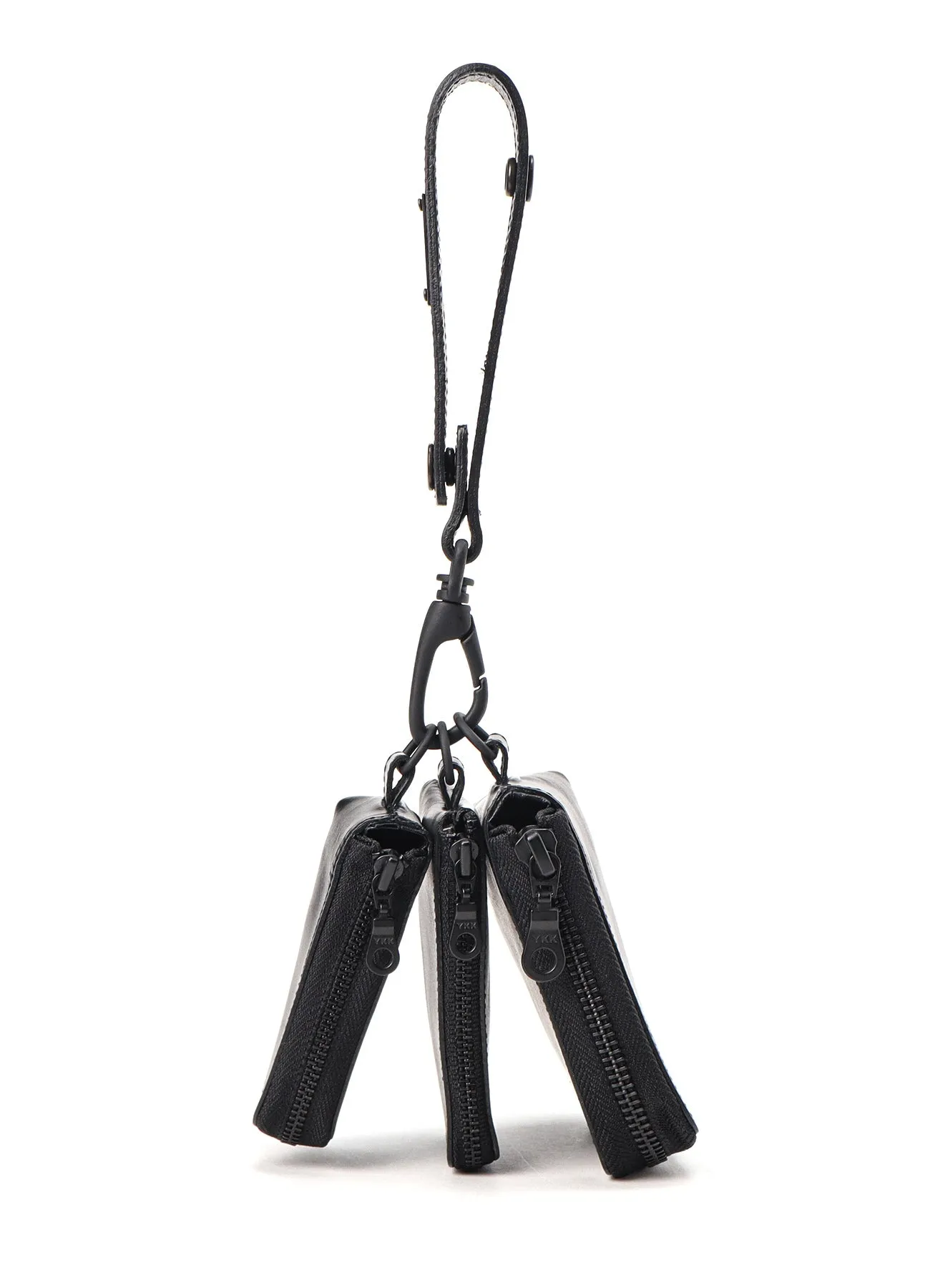 MATTE OIL LEATHER 3-LAYER POUCH sold by Yohji Yamamoto product image thumbnail 3