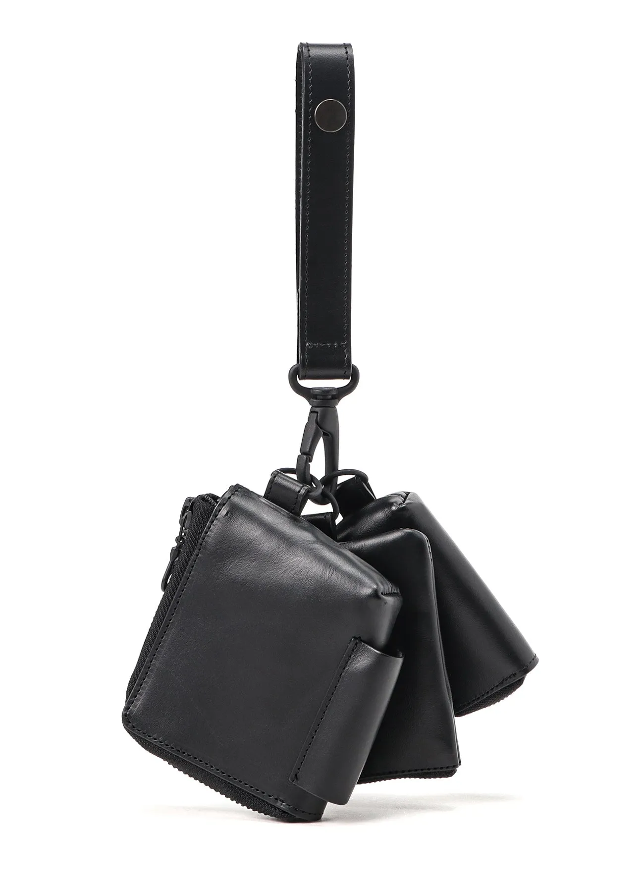 MATTE OIL LEATHER 3-LAYER POUCH sold by Yohji Yamamoto product image thumbnail 4