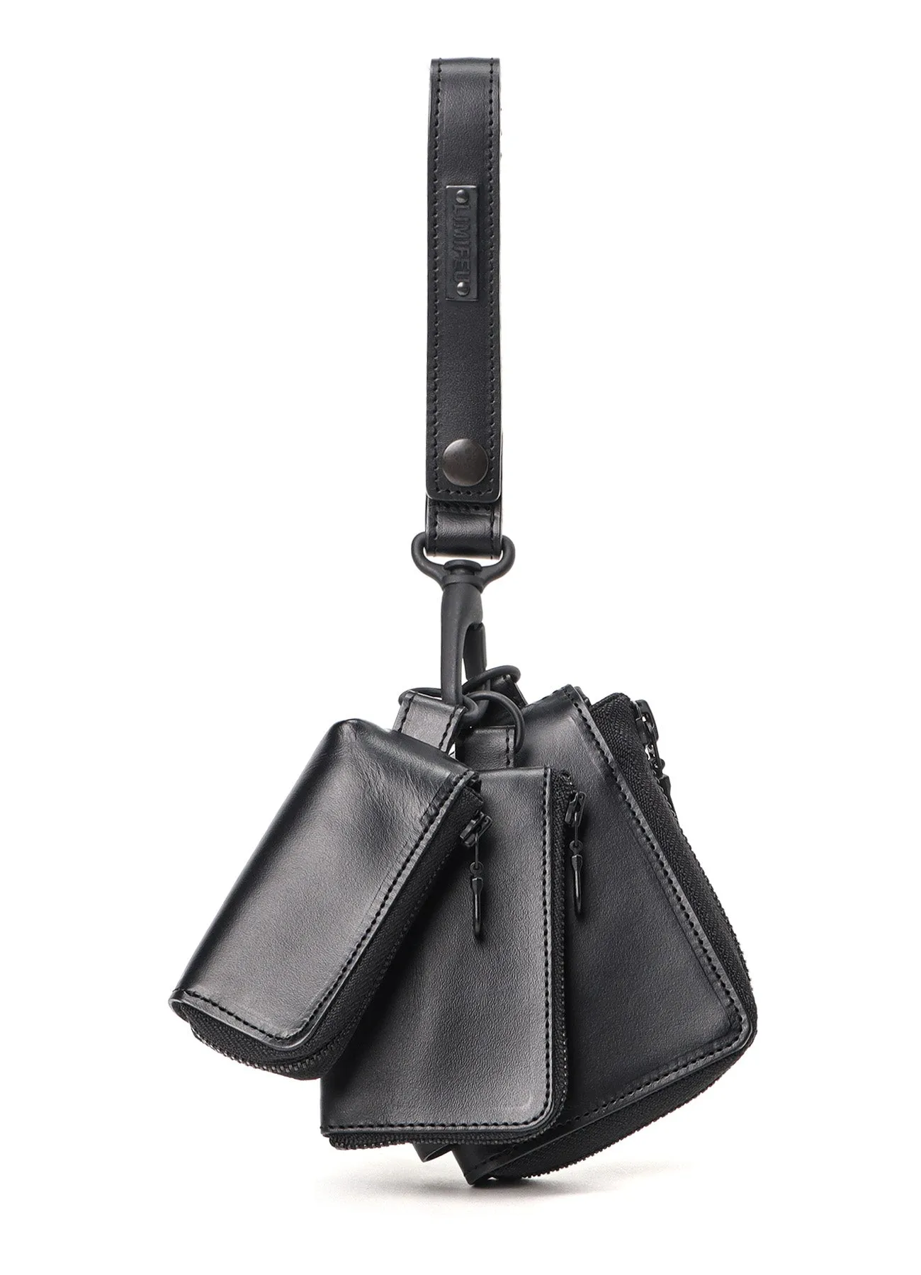 MATTE OIL LEATHER 3-LAYER POUCH sold by Yohji Yamamoto product image thumbnail 2