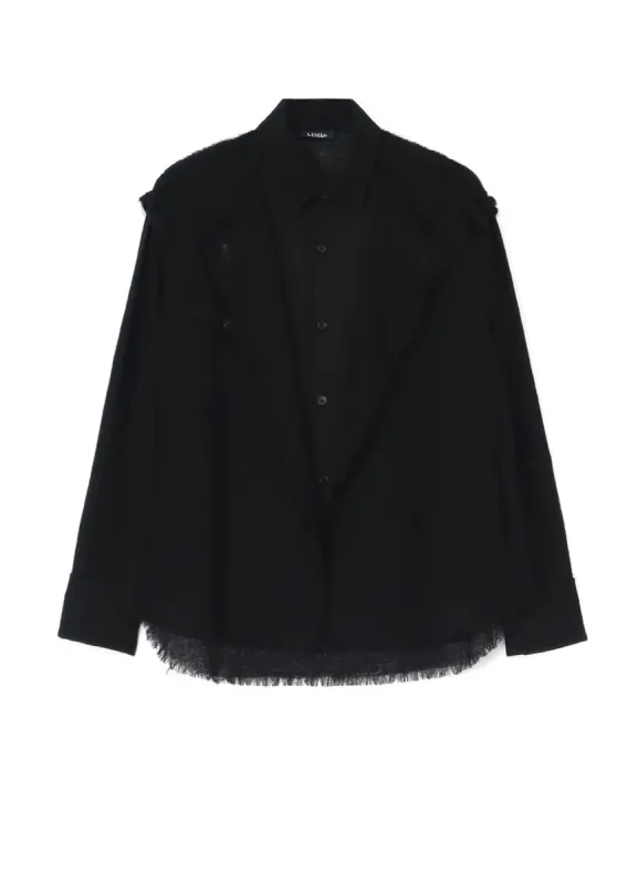GAUZE + SERGE SHIRT WITH LAYERED FRONT DESIGN A sold by Yohji Yamamoto
