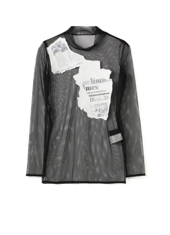 Newspaper Print High Neck T sold by Yohji Yamamoto