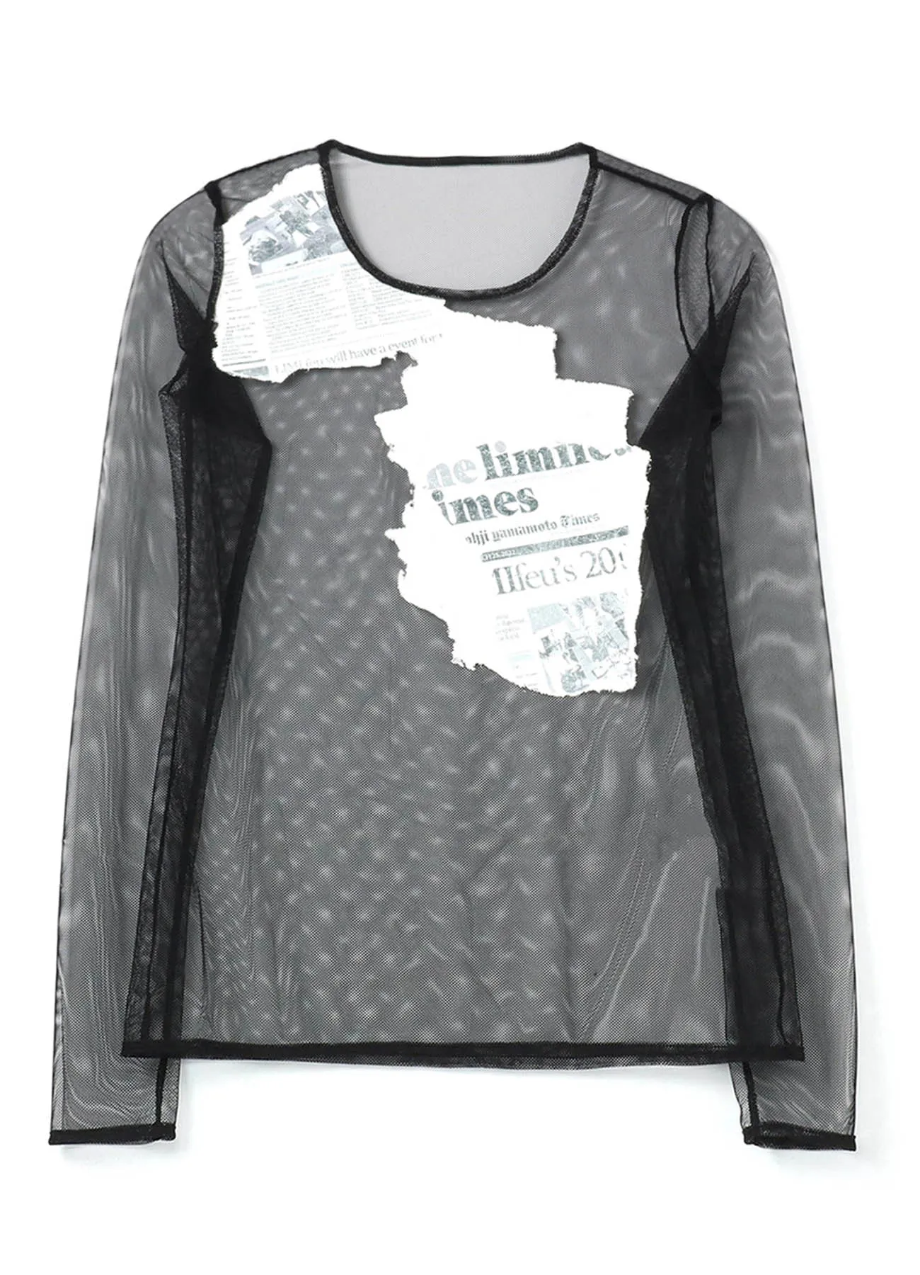 Newspaper Print Tight Long Sleeve T sold by Yohji Yamamoto product image thumbnail 2