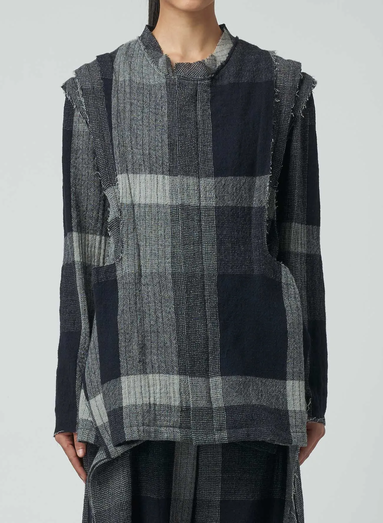 LAYERED PLAID PATTERN JACKET sold by Yohji Yamamoto product image thumbnail 5