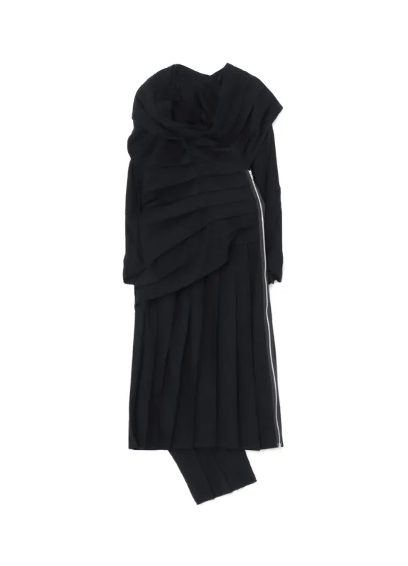 LOW TWIST SERGE DRESS WITH TWISTED PLEATS sold by Yohji Yamamoto