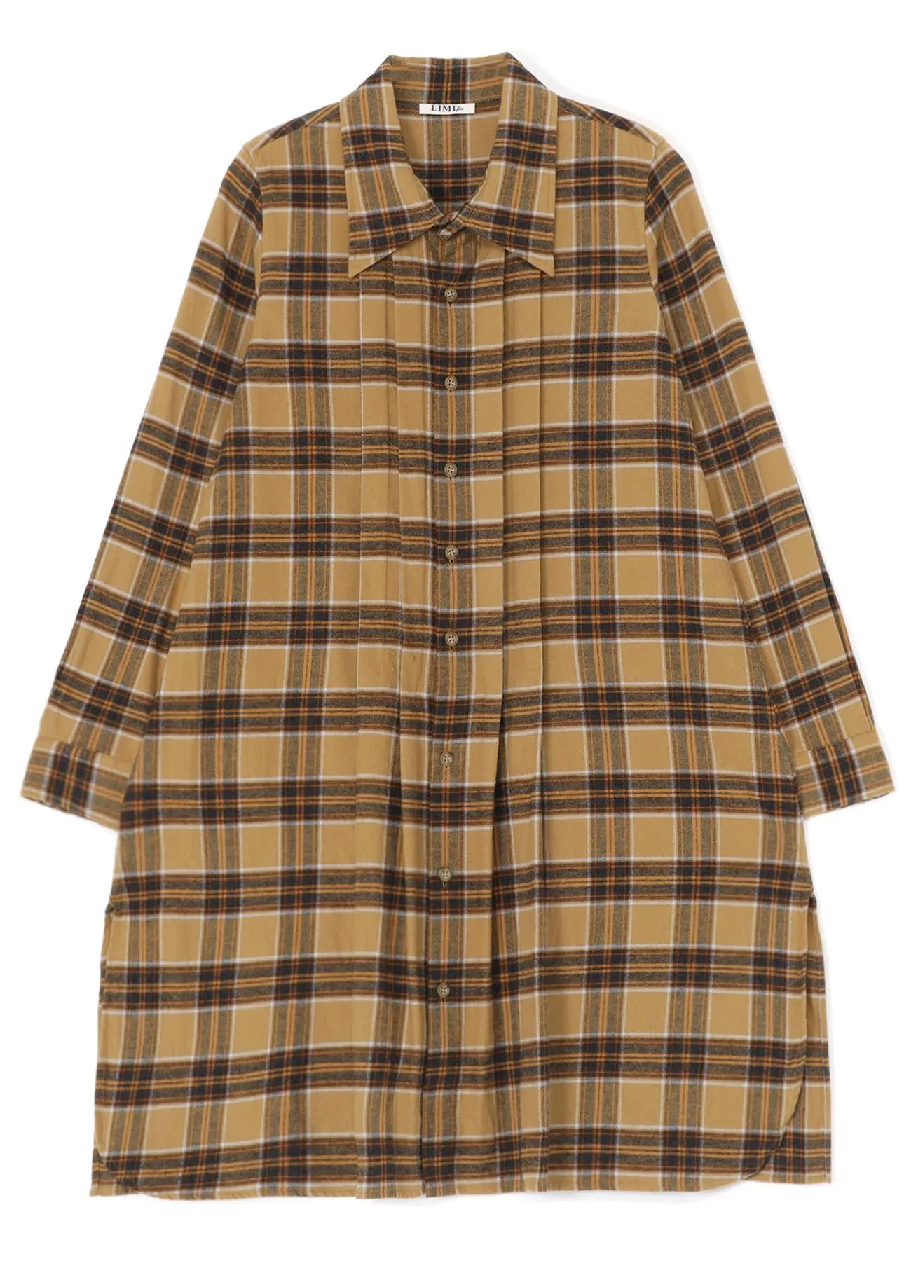 PLAID FLANNEL SHIRT WITH FRONT PLEATS sold by Yohji Yamamoto product image thumbnail 2