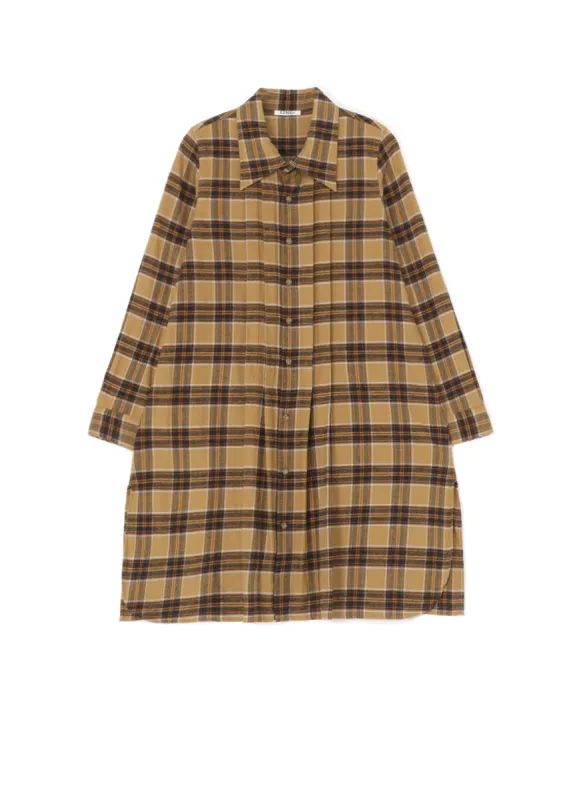 PLAID FLANNEL SHIRT WITH FRONT PLEATS sold by Yohji Yamamoto