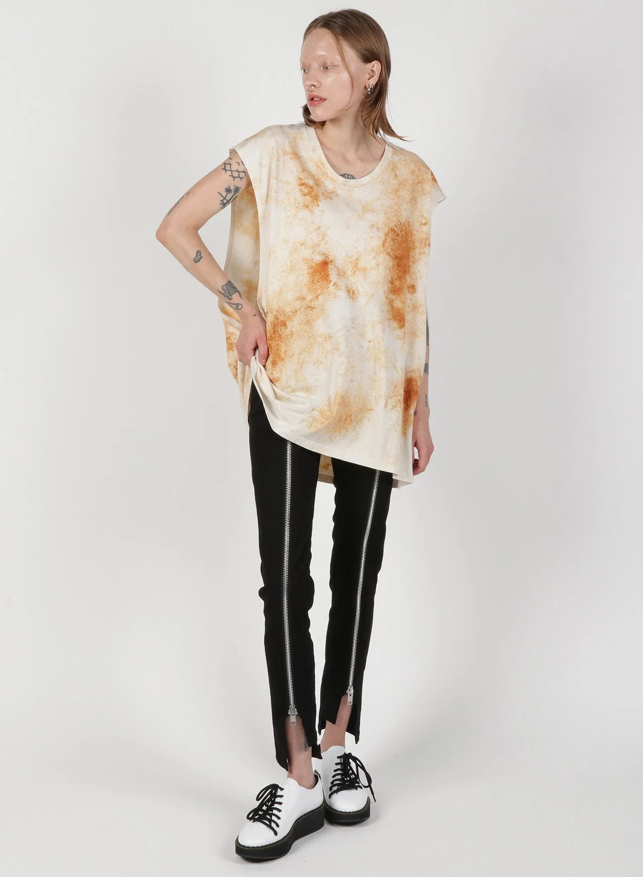 Grange Print French Sleeve Tank A sold by Yohji Yamamoto product image thumbnail 4