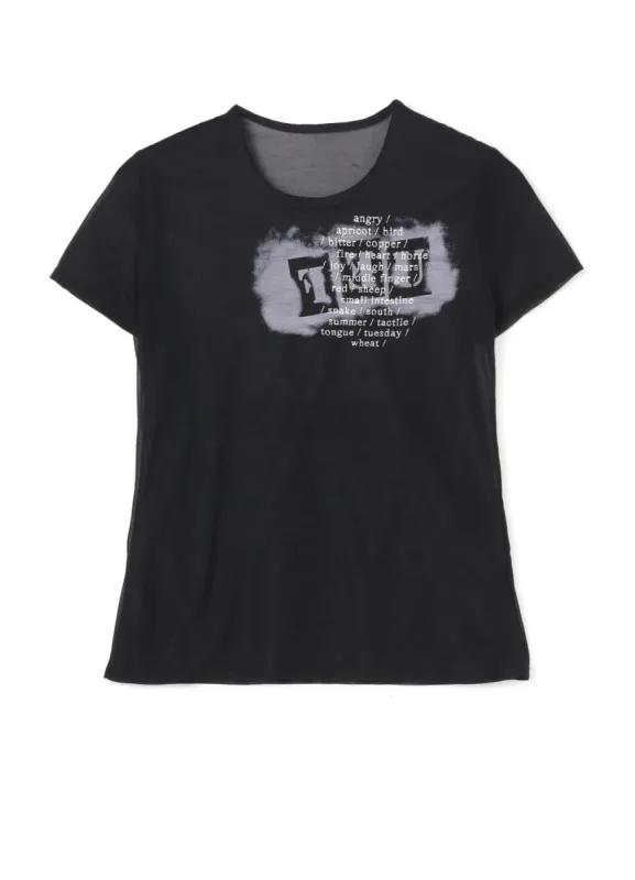 FEU Embroidery & Print Tight Short Sleeve T made by Yohji Yamamoto