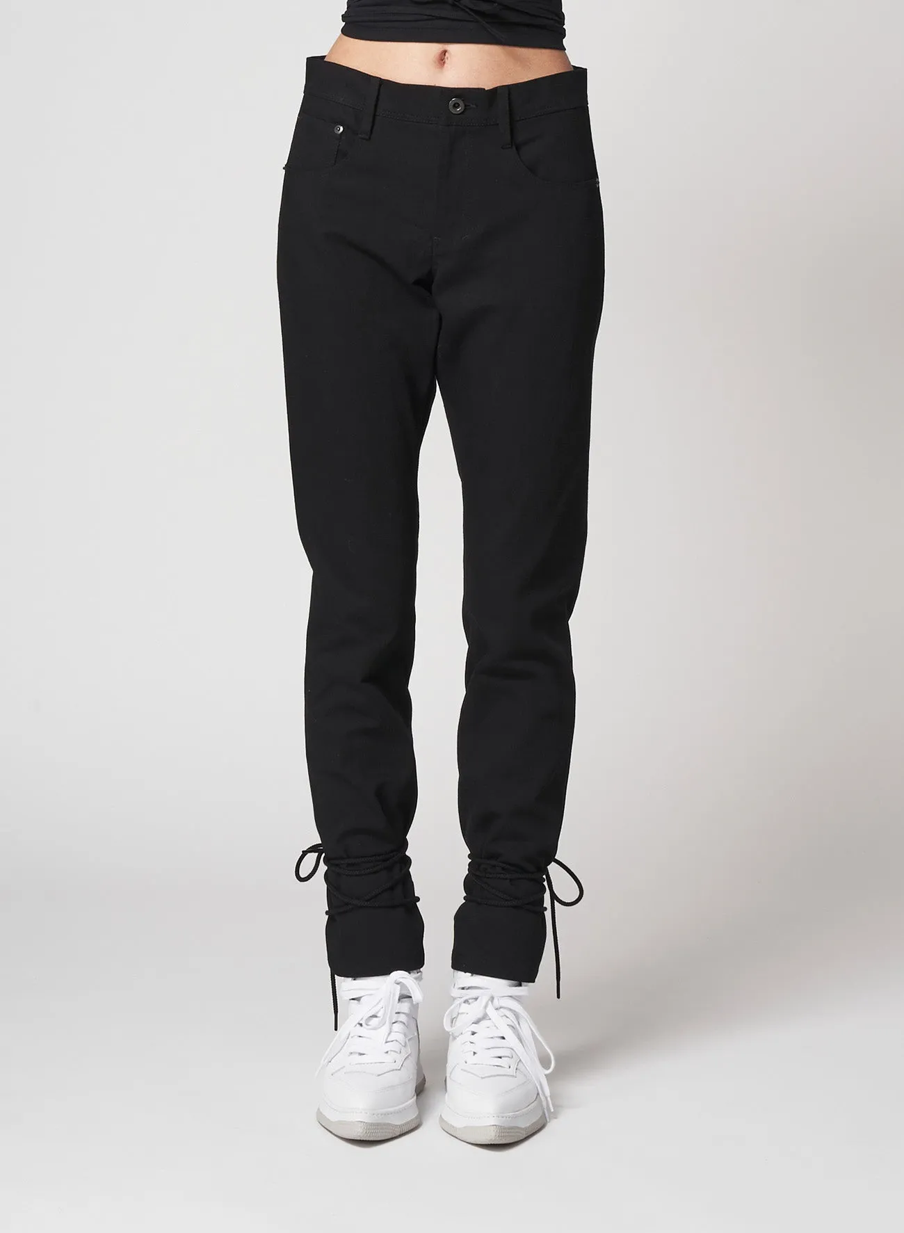 Black Denim Back Lace Up Pants sold by Yohji Yamamoto product image thumbnail 4