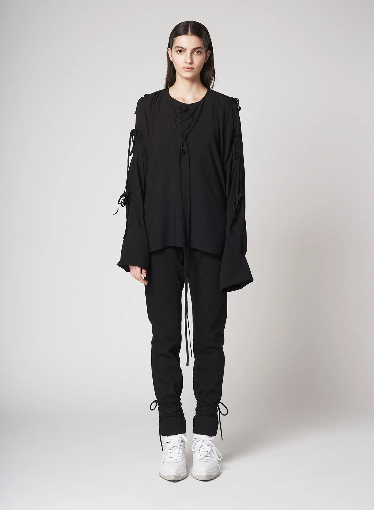 Black Denim Back Lace Up Pants sold by Yohji Yamamoto product image thumbnail 5